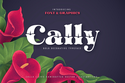 Cally Font & Graphics alphabet classic decorative flower font graphics illustraion label lettering style type typeface typography vector vintage