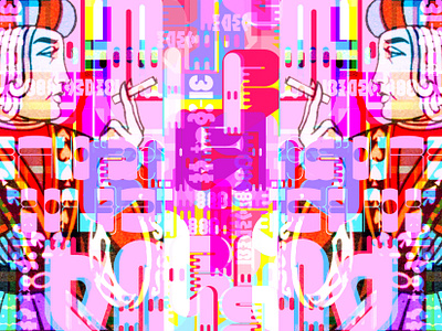 The Certain Same art big bold colors characters collage digital digital art illustration jacks kanji kings language languages letters magic mind multiverse symbols symmetry typography voidz