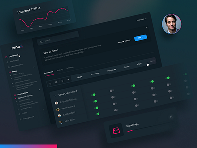 Avnos by Qream app board dark dark mode dark theme dashboard design mobile organization platform product design ui ux website