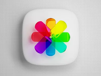 3D iOS Gallery Icon 3d apple design gallery icon ios iphone thebigbangicins