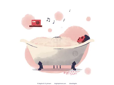 Home spa day art bubble bath digital art digital illustration editorial illustration huely huely challenge huely2020 illustration limited colour palette limited colours pamper yourself relaxation self care self love spa day spot illustration