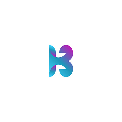 Letter B blue creative gradient color icon icon app illustration letter b logo design logotype mark minimal modern logo monogram pink typogaphy vector