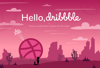 Hello, Dribbble @antoine fouilloux flat illustration little prince thankyou ui vector