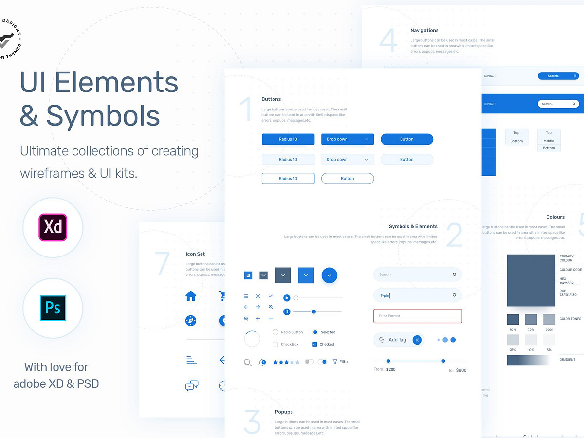 UI Elements & Symbols by Altaf Rahman ⚓️ on Dribbble