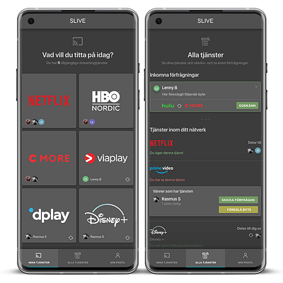 SLIVE - Stream slot share adobe xd chromecast community design disneyplus hbo hulu netflix primevideo sharing stream streaming app ux ui ux design