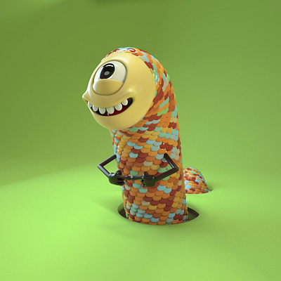 3d worm creature 3d avatar cinema4d creature creaturedesign cute art octane worm zbrush