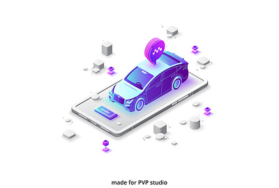 taxi app 2d art creative design drawing fineart illust illustration isometric painting vector