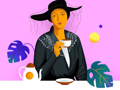 Lacma illustration art character graphic illustration painting pink shapes vector