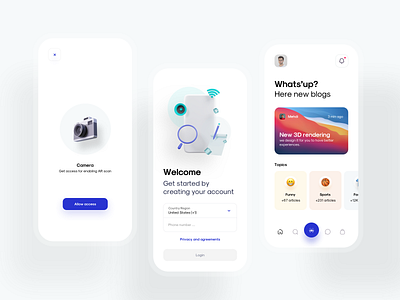 Zone UI Kit 3d app article blender blog concept design ios iphonex kit macos medium minimal mobile mobile app mobile app design phone search ui ux