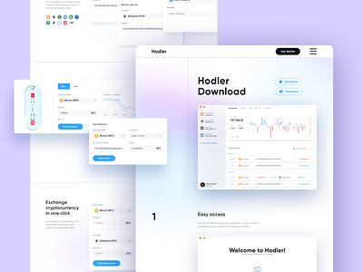 Hodler | Wallet app download page app application crypto design gradient site ui ux wallet web website