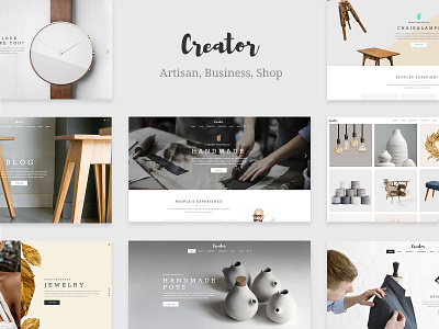 Creator - Theme for Handmade Artisans art arts and crafts blog business carpentry ceramics fashion shop fashion store furniture jewelry layout portfolio responsive showcase tailor template theme web design wordpress