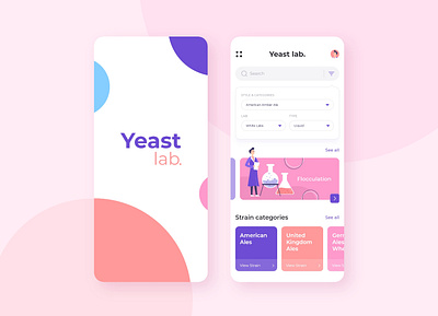 Yeast lab. | iOS app UI 2020 ales maker android app app art illustration ios lab ui uiux ux web