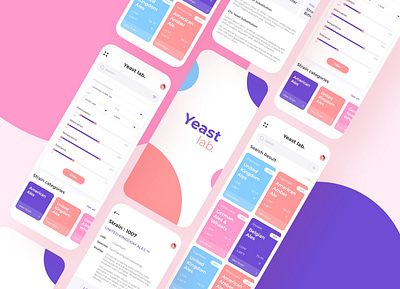 Yeast lab. | iOS app UI 2020 V 02 android app app illustration ios mockup ui uiux ux