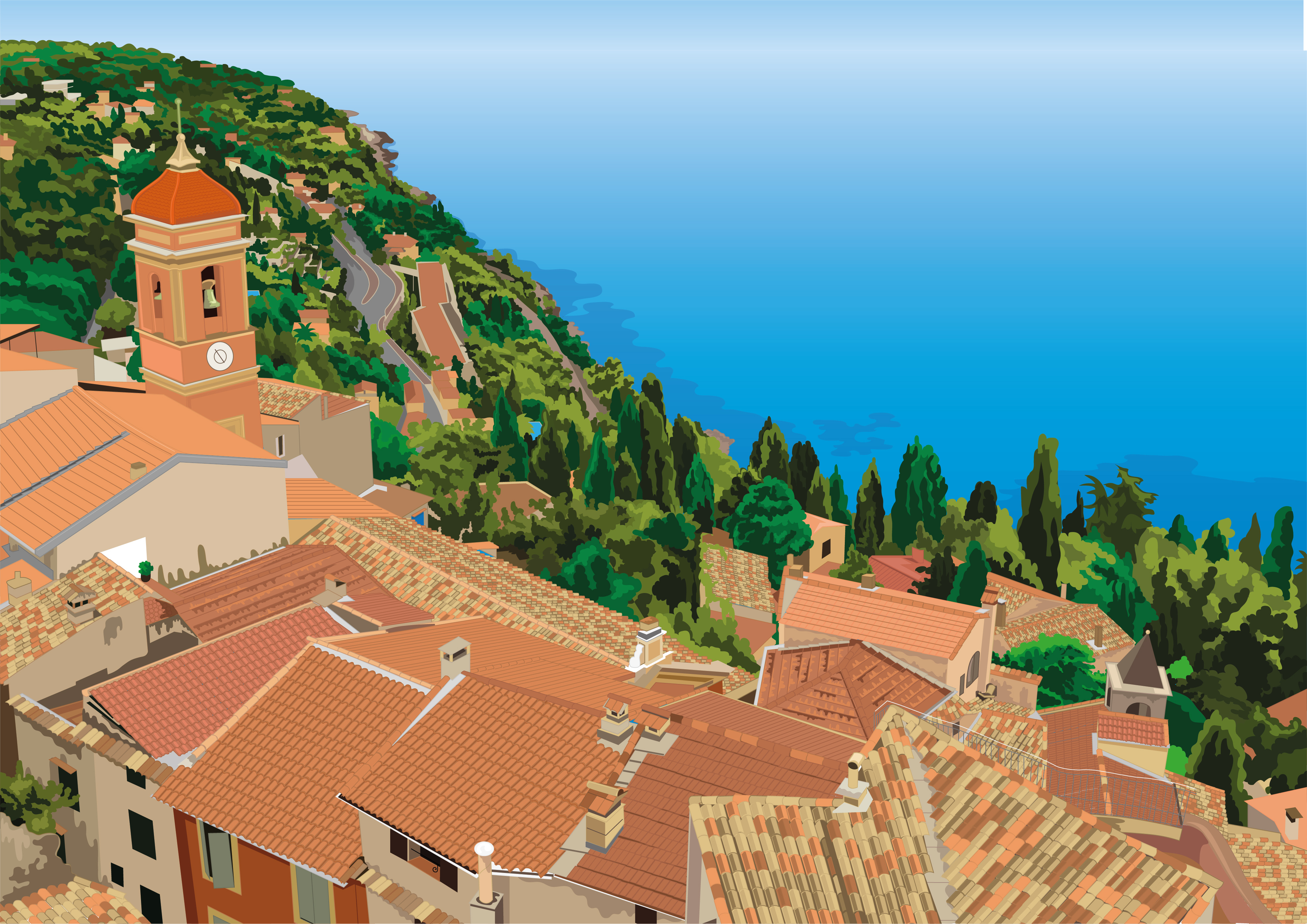 Example of Roquebrune, Cap Martin near Monaco, South of France