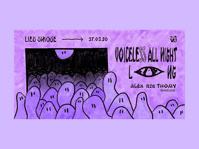 Illustration | Music event cover abstract art draw drawing event eye identity illustration music event night violet