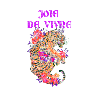 Joie de Vivre T-shirt Print print print design tiger vintage design