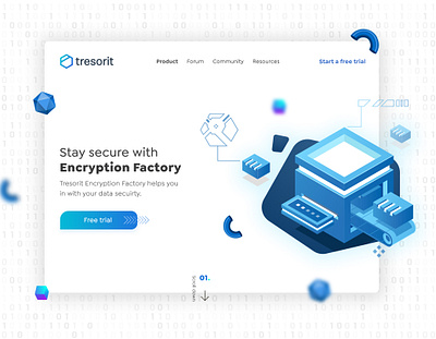 Tresorit Playoff: Encryption Factory Banner art banner branding color concept creative design illustration landing page product product design trending typography ui uiux uiuxdesign ux vector web design websites