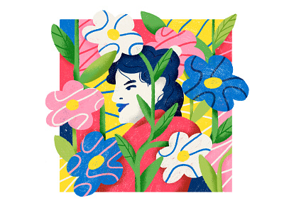 Sabine floral florwer girl illustration plants