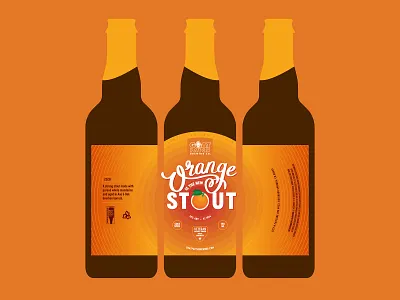 Limited Edition Orange Stout beer beer branding beer label bottle design bottle mockup branding cursive design illustration ipad pro logo typography