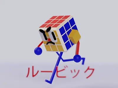 RUBIK CUBE ルービック 3d art 3d illustration 3dcharacter b3d blender blender3d charachter creative design illustration primarycolors rubik rubikcube toy ルービック ルービックキューブ