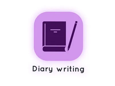 Diary writing App icon area art beautiful creator design diary flat graphics art identity label literature logo logo design logo design concept look mark reading unique writing
