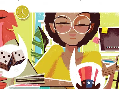 Water Cooler Meeting character design editorial illustration illustration