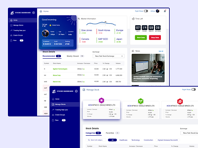 Stocks Dashboard art dashboard design desktop dribbble invite stocks ui uiux ux uxui web webapp