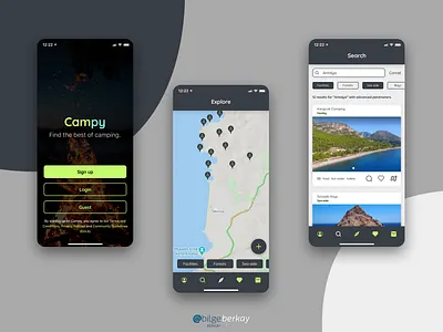 Campy UI Design design minimal mobile mobile app product design ui uidesign uiux uiuxdesign ux vector
