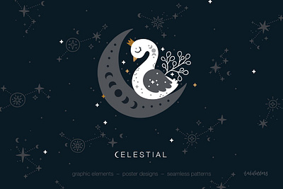 Celestial – stars and moon animals celestial design floral graphic design graphic elements graphics collection magic magical moon moon phases moon stars phases seamless patterns sign star stars texture zodiac zodiac sign