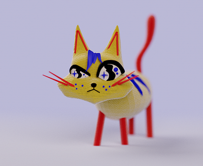 NEKO 3d art b3d blender blender3d cat neko primarycolors