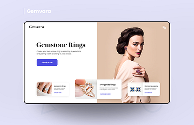 Gemvara design diamond figma figmadesign interface jewellery landindpage minimalismus ui user interface ux web website