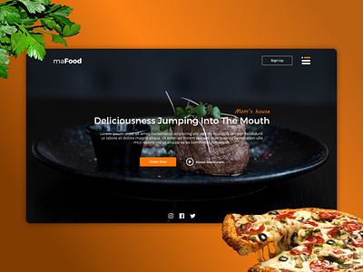 maFOOD -fast food lading page example adobe xd design fast food ui design uiux web