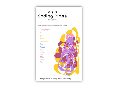 Coding Class poster art beautiful brand brandidentity business card card coding colourful creator design graphics art identity label logo logo design logo design concept painting programming software unique