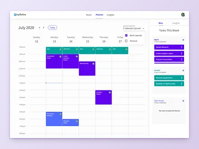 MyTechne MVP app branding calendar desktop gradient minimal planner product typography ui ux vector