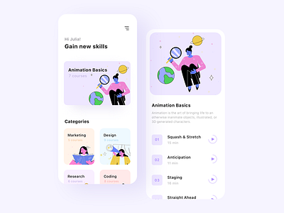 Learning Platform app design courses dailyui education elearning mobile design online course online learning student teaching ui ui design