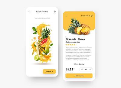 Smoothie App app appdesign design minimal ui uichallenge ux