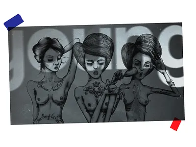 YOUNG art character design draw girls graphic graphicdesign hand drawn illustration illustrator sketch style tattoo work