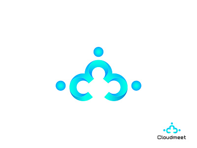 cloudmeet logo design - teamwork - collaboration - branding app icon brand identity brand logo branding branding design cloud collaboration community design logo logo design logo designer logodesign logomark logos meet minimal minimalist team work