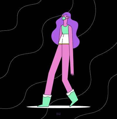 People adobe art branding designer doodle girl illustration power vector wacom