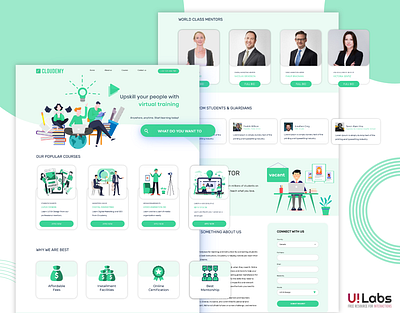 Cloudemy | Website Template | XD 2020 animation branding clean design illustration illustration art illustration design illustrations landing page templates web design wordpress theme