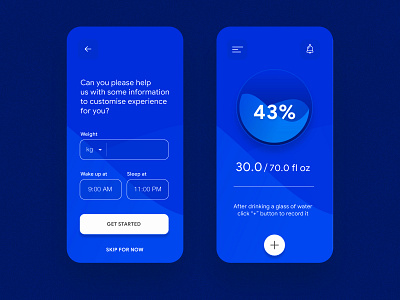 Day 5 of 30 - Water Intake Tracking App 100daychallenge app appdesign design drink health lifestyle liquid minmal thirsty tracking ui ux water