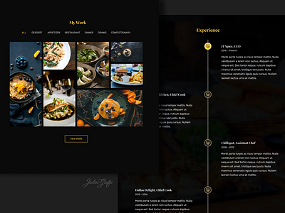 Restauranteur portfolio (Work and Experience section) ui ux uiux adobexd sketchapp ui ux uiux uxdesign uidesign uidesign uiux uxdesign adobexd