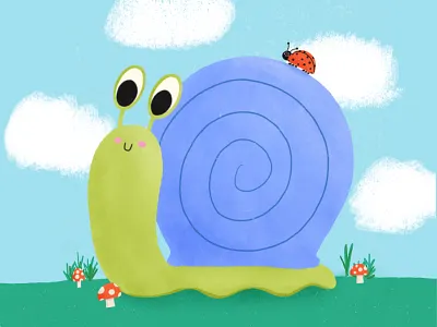 Snail buddy animal bug character character concept childrens book illustration childrens illustration cute cute bug illustration snail