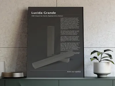 Typography Poster: Lucida Grande 3d poster 3dtext art artwork design design jombie design zombie follow me graphic graphics design illustration knowyourtypeface light and shadow lucida grande poster art sushant sushant kumar rai texture typogaphy typography poster