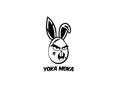 ✌🏻 Yoka Moka Logo Design, Bunny Emblem⁠ branding bunny graphic design logo design mascot minimal modern rabbit rabbit logo