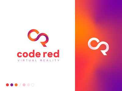 Code Red Branding Alternate ar augmented reality brand brand identity branding c colorful cr design system gradient illustration logo r rebrand ui design virtual reality visual identity