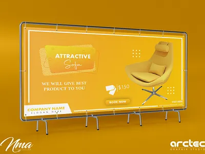 Yellow Sofa poster ad ad post adobe advertise advertising branding design poster poster design
