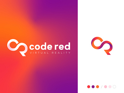 Code Red VR Branding ar augmented reality brand brand identity branding c colorful cr design system gradient illustration logo r rebrand tech ui design virtual reality visual identity vr