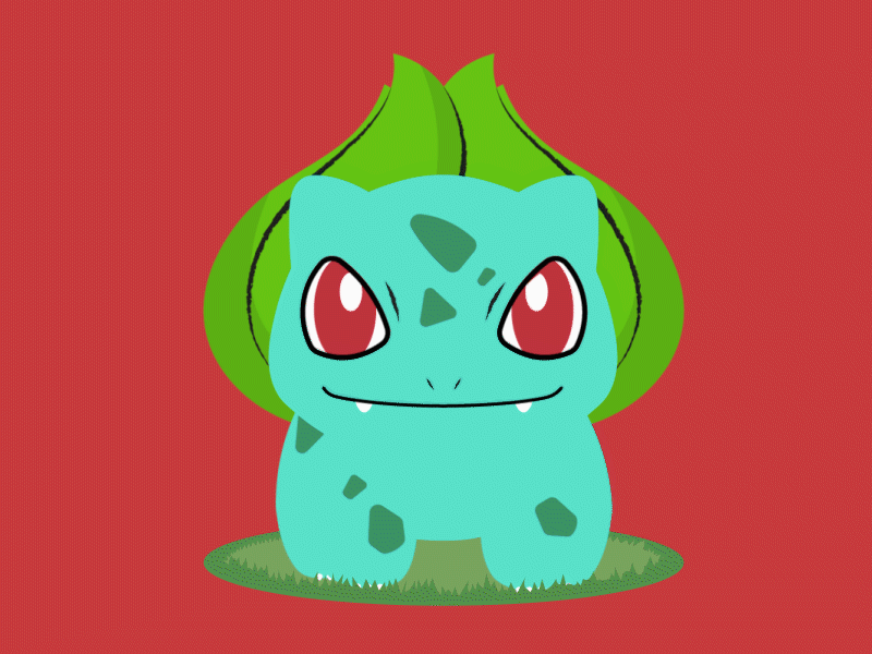 Bulbasaur Attack 2d animation adobe animate after effects animation bulbasaur bulbasaur animation bulbizarre illustration motion design motion graphics nature pokemon pokemon animation vector