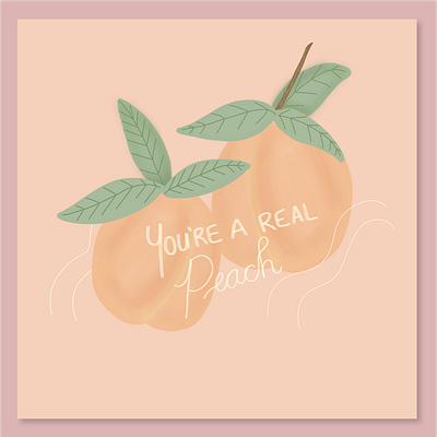 Real Peach Print canadian illustrator female artist female illustrator food art foodie illustration illustrator peach peaches print print design